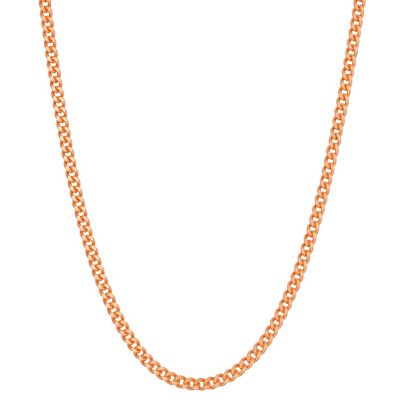 Jordan Blue NYC Sterling Silver 1.7mm Curb Chain Necklace, Pink, 22 in