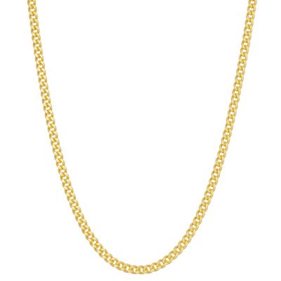 Jordan Blue NYC Sterling Silver 1.7mm Curb Chain Necklace, Yellow, 16 in