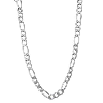 Jordan Blue NYC 14KT Gold Men's 7.2mm Figaro Chain Necklace, White, 18 in