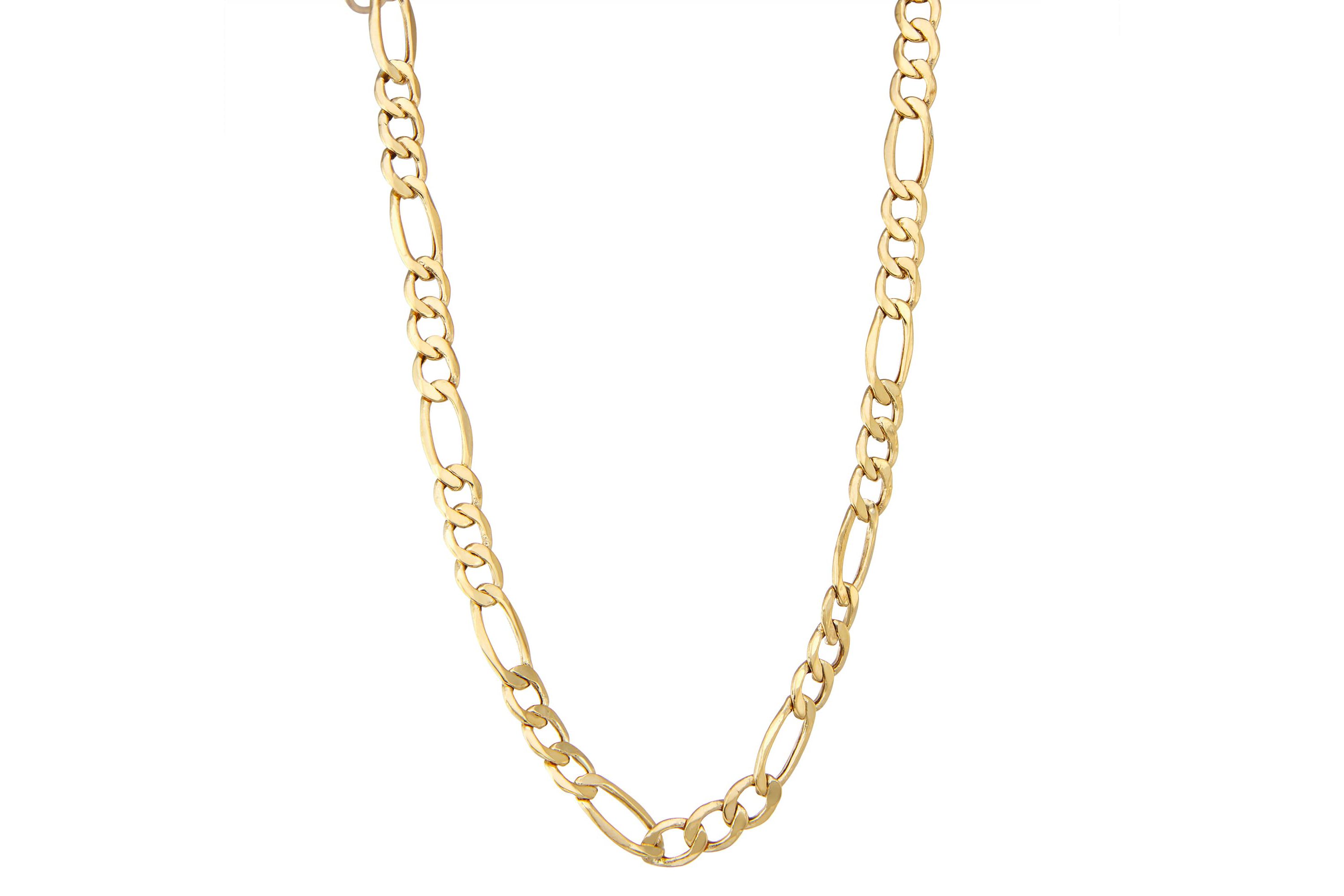14Ktw Gold Mens 7.2mm Figaro Chain Necklace