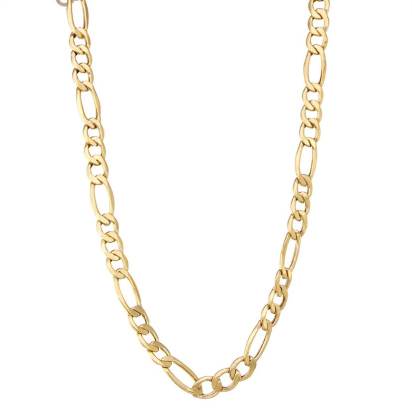 14Ktw Gold Mens 7.2mm Figaro Chain Necklace