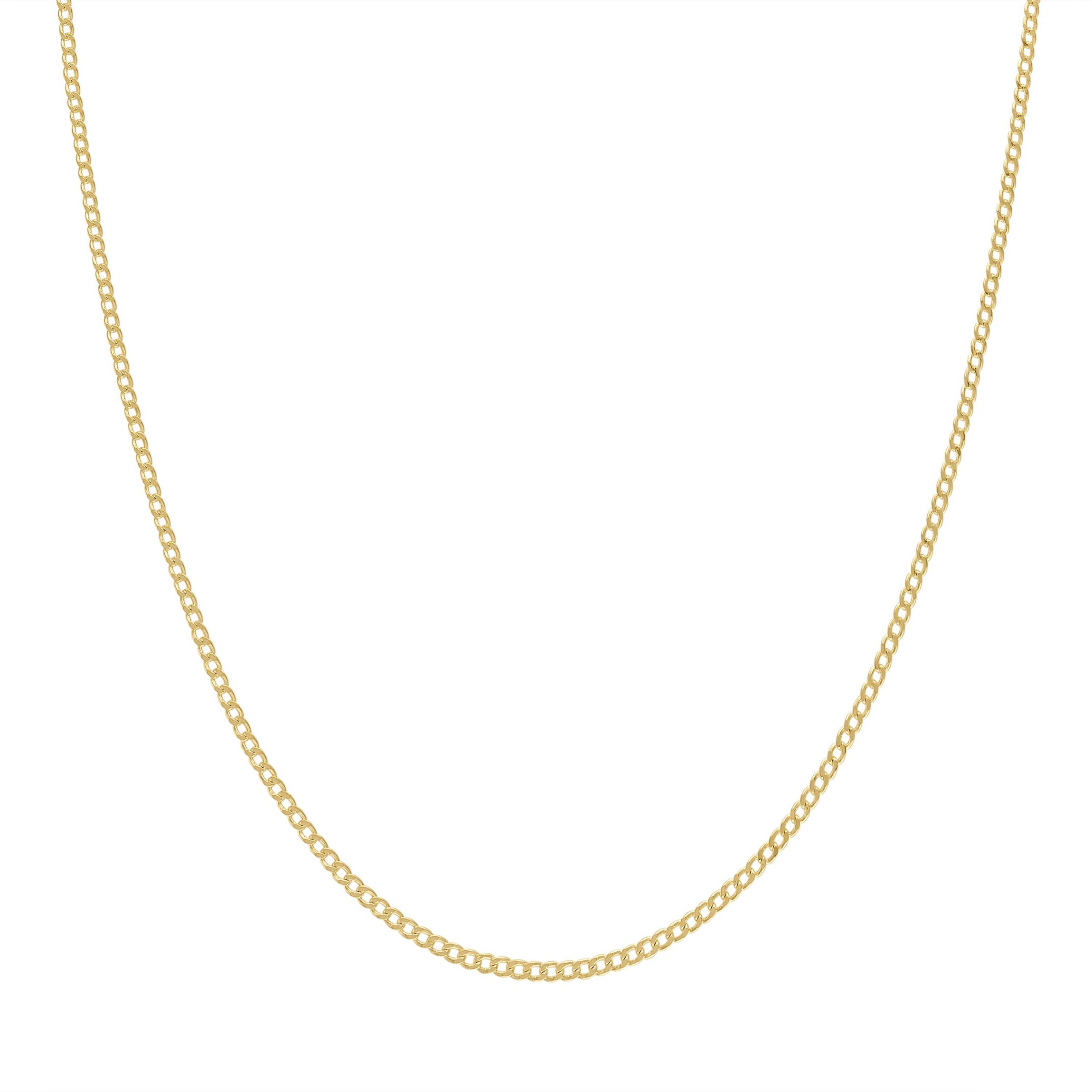 14Kt Gold Mens 1.55mm Curb Chain Necklace