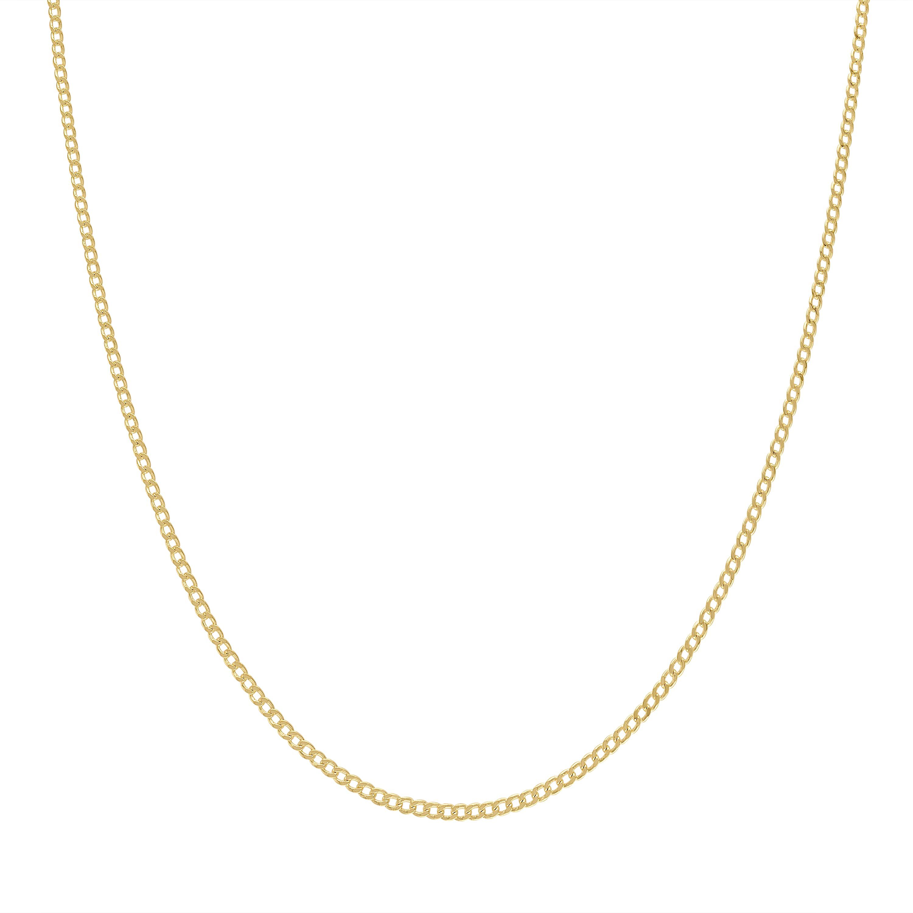 14Kt Gold Mens 1.55mm Curb Chain Necklace