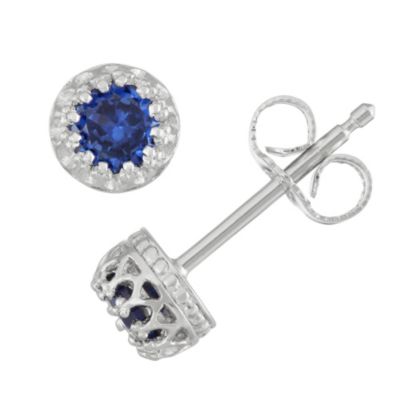 Jordan Blue NYC Sterling Silver 4mm Round Amethyst Stud Earring