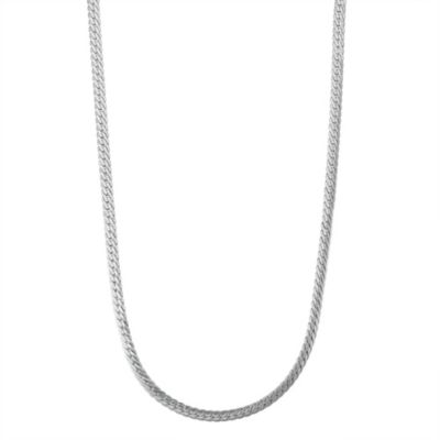 Jordan Blue NYC 10Kt White Gold Men's 3.9mm Tight Herringbone Chain Necklace, 20 in