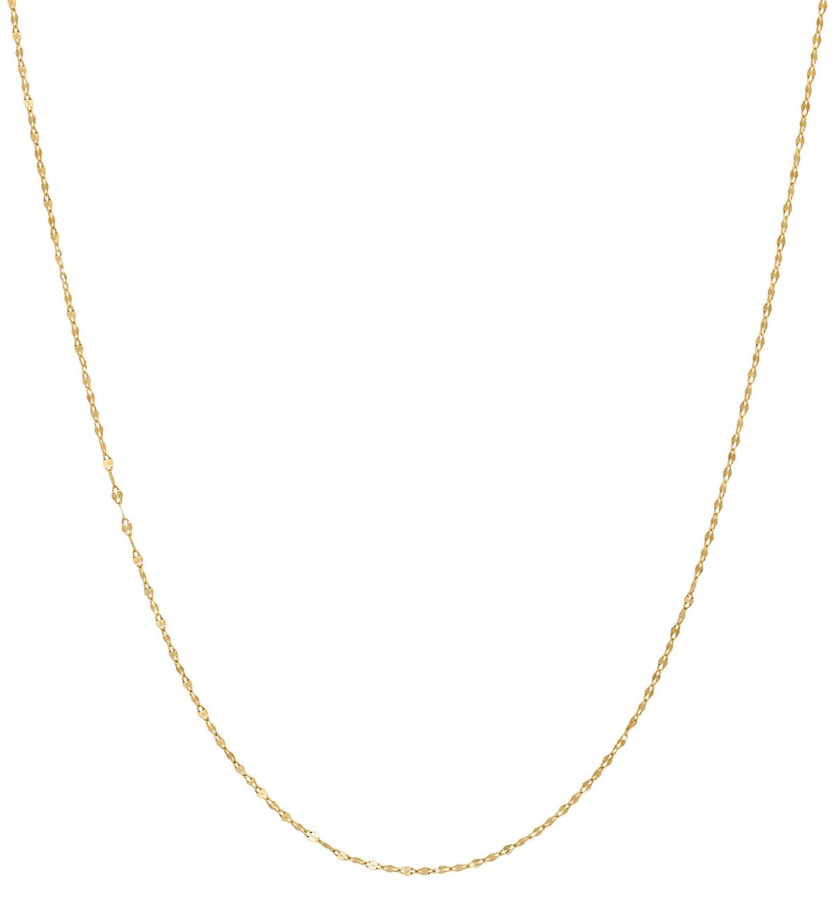 14Kt Gold 2mm Mirror Chain Necklace