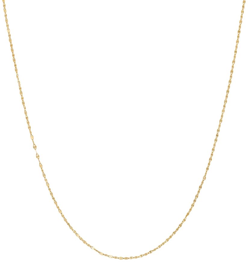 14Kt Gold 2mm Mirror Chain Necklace