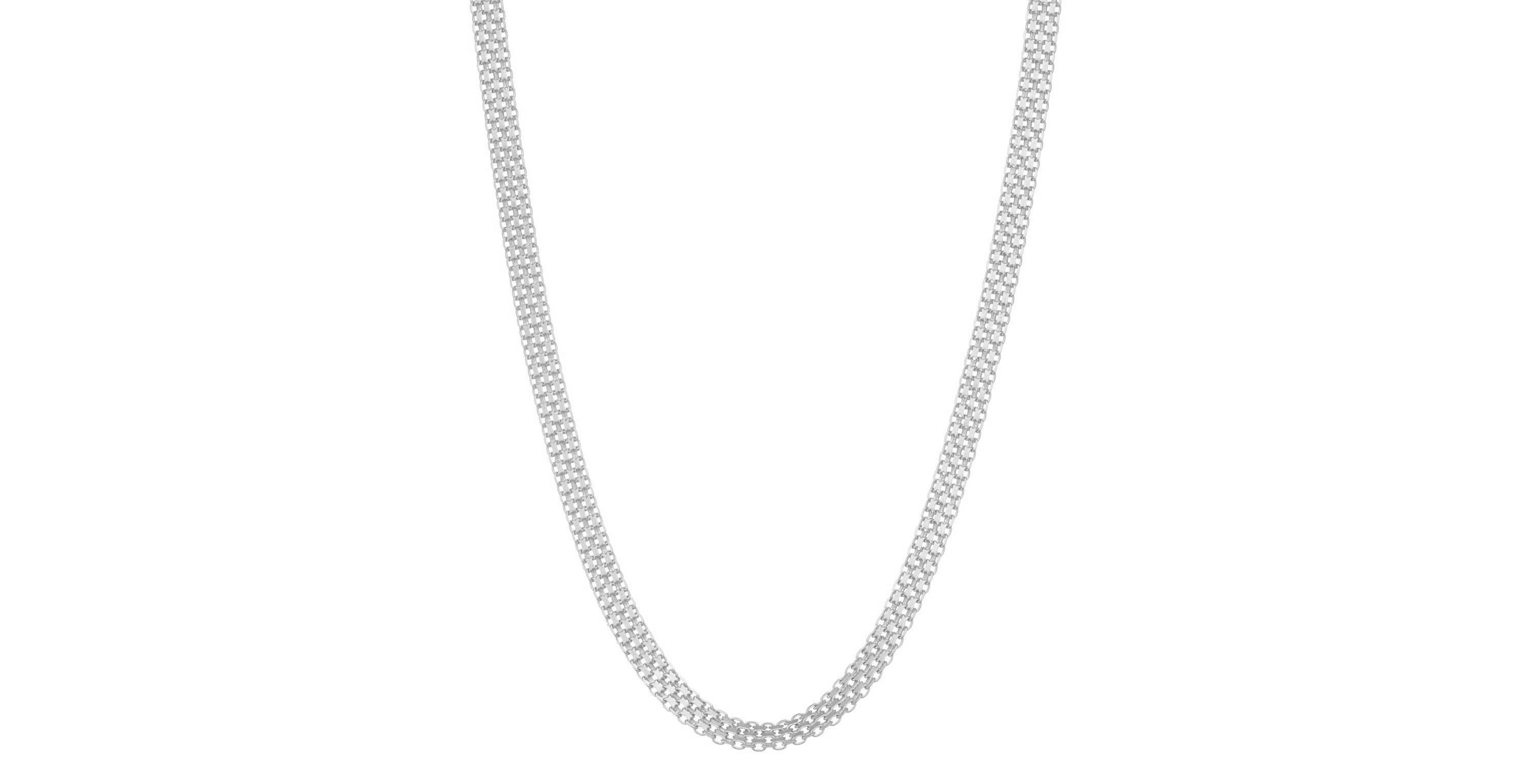 Sterling Silver Italian Bismark Chain Necklace