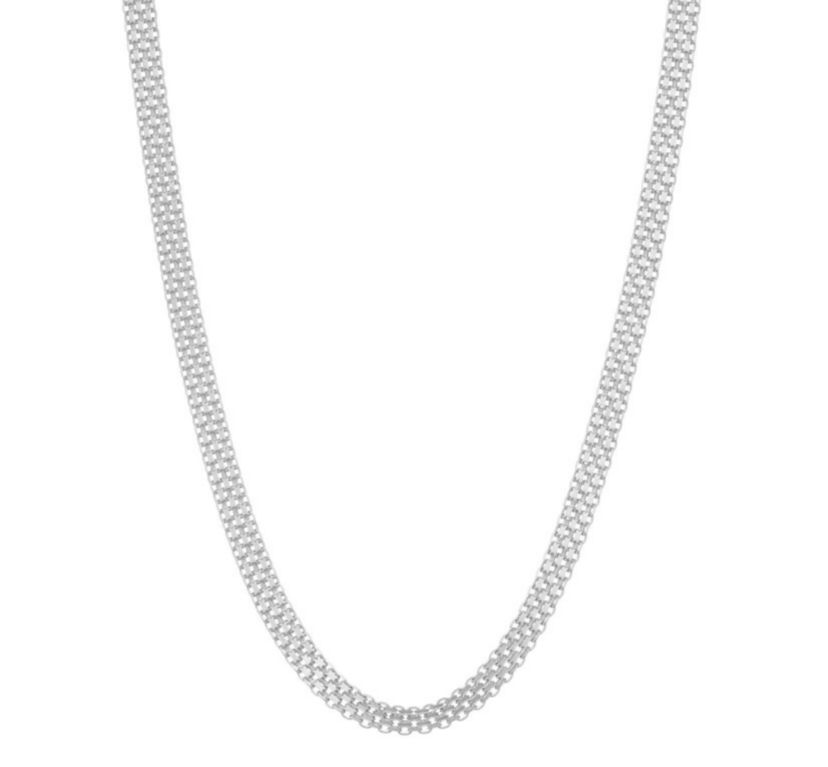 Sterling Silver Italian Bismark Chain Necklace