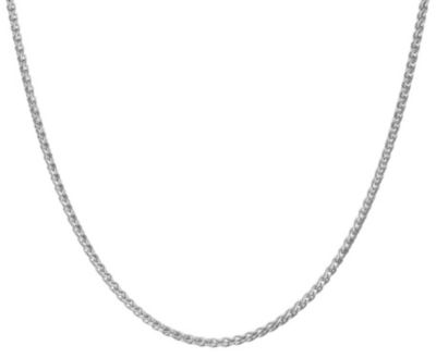 Jordan Blue NYC Sterling Silver Italian Wheat Chain Necklace, White, 22 in