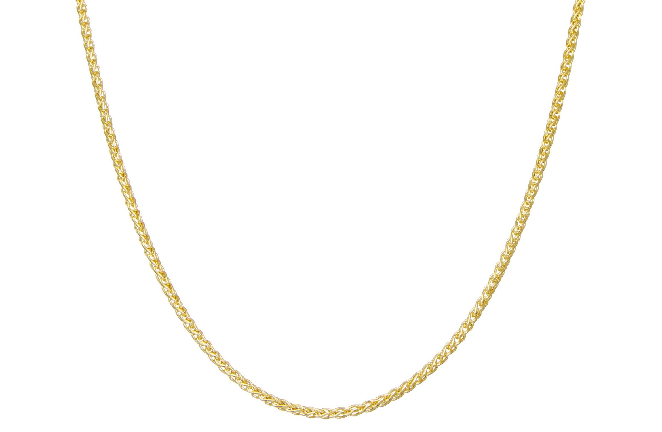 Sterling Silver Italian Wheat Chain Necklace