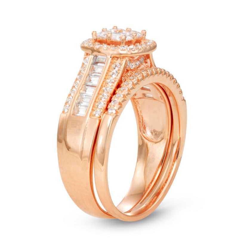 Lab Created Sterling Silver Created White Sapphire 2 Pc Ring