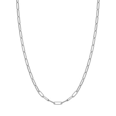 Jordan Blue NYC 14Kt White Gold Men's 3.15mm Paperclip Chain Necklace, 18 in