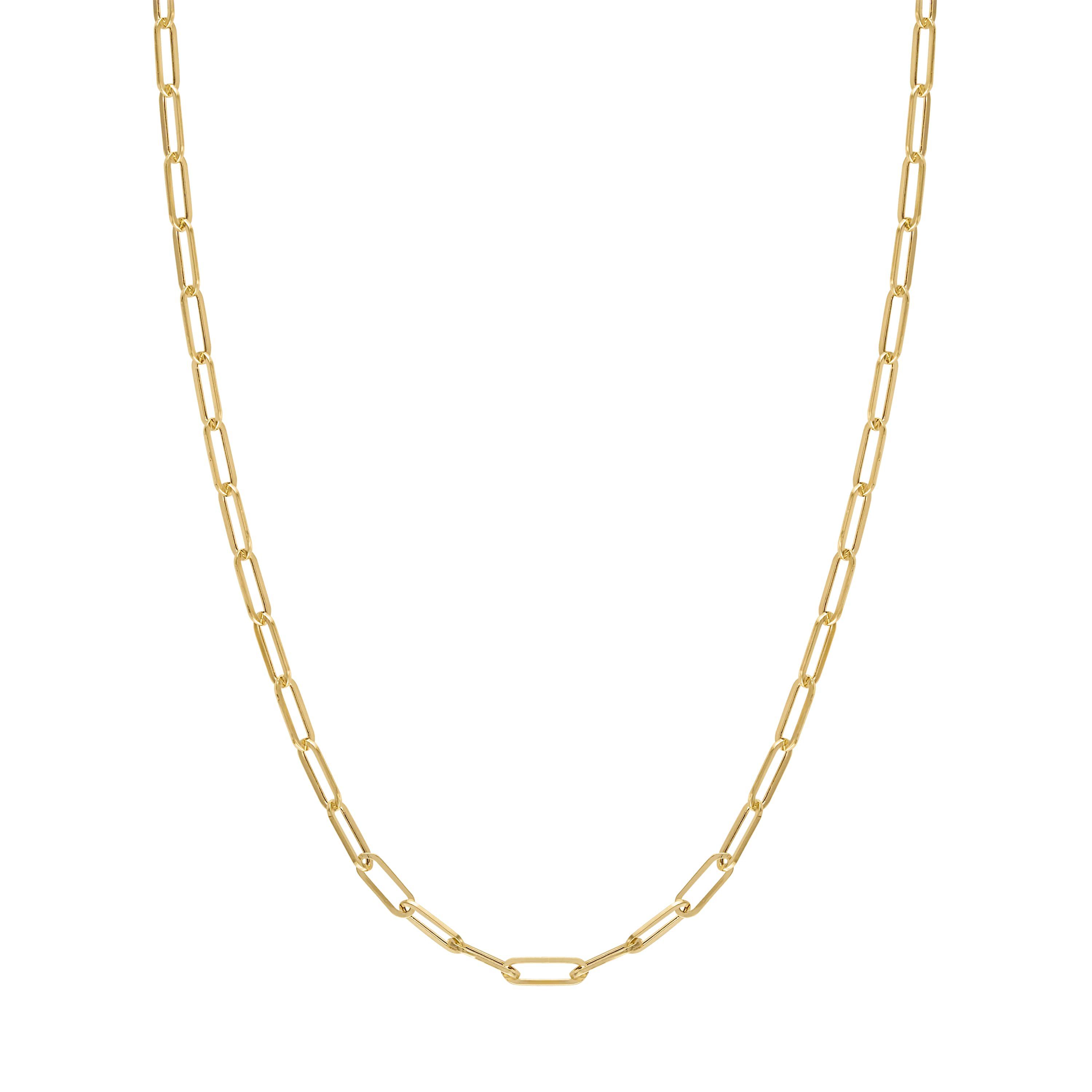 14Kt White Gold Mens 3.15mm Paperclip Chain Necklace