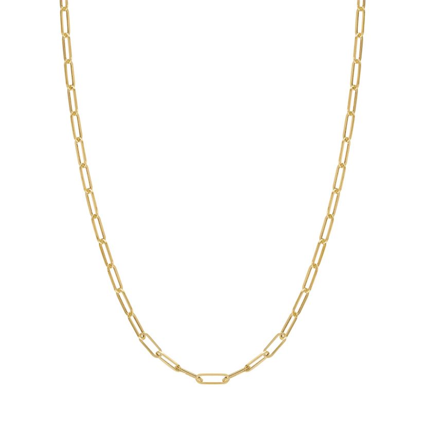 14Kt White Gold Mens 3.15mm Paperclip Chain Necklace