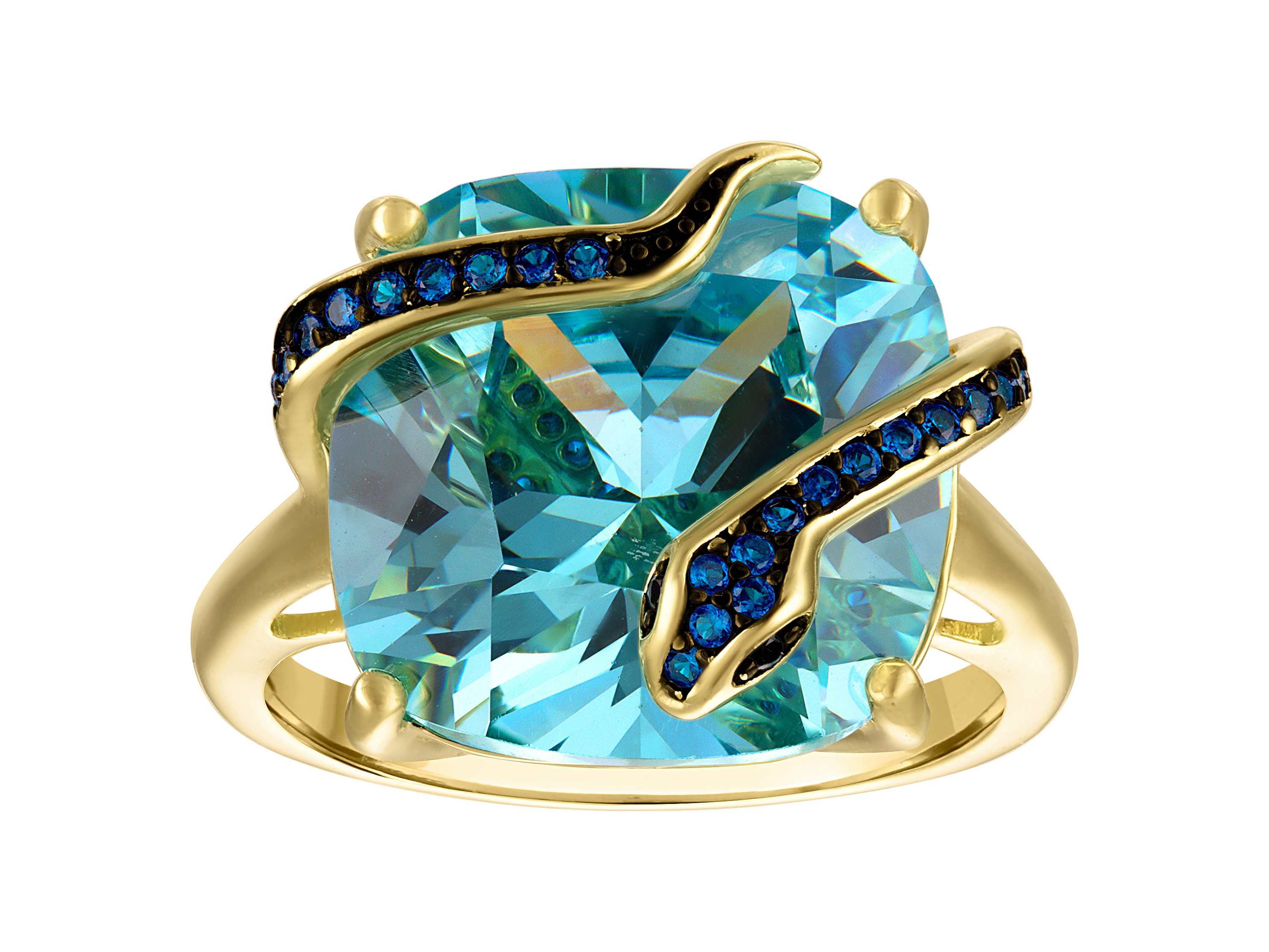 Sterling Silver Blue Topaz Snake Ring