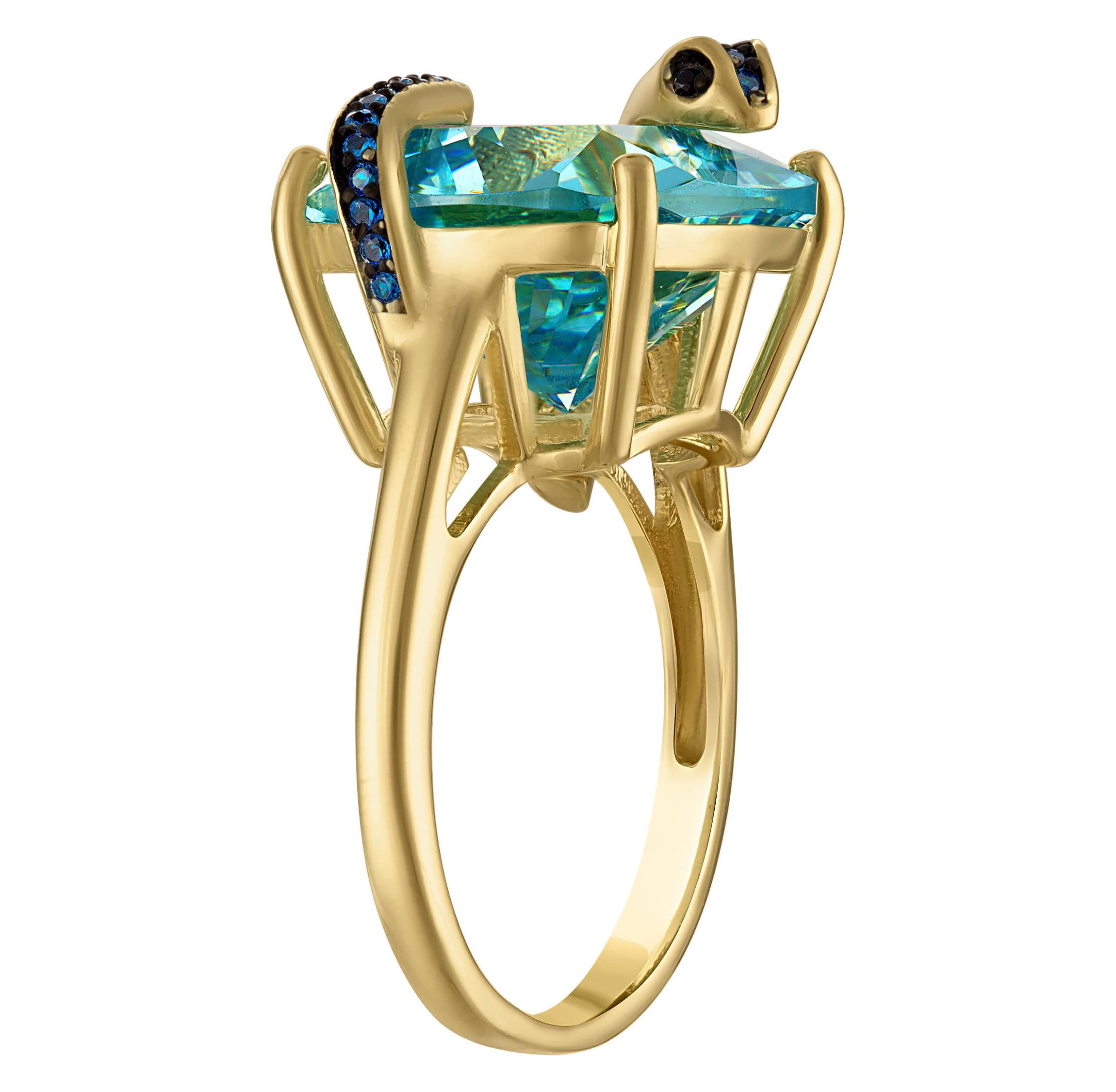 Sterling Silver Blue Topaz Snake Ring