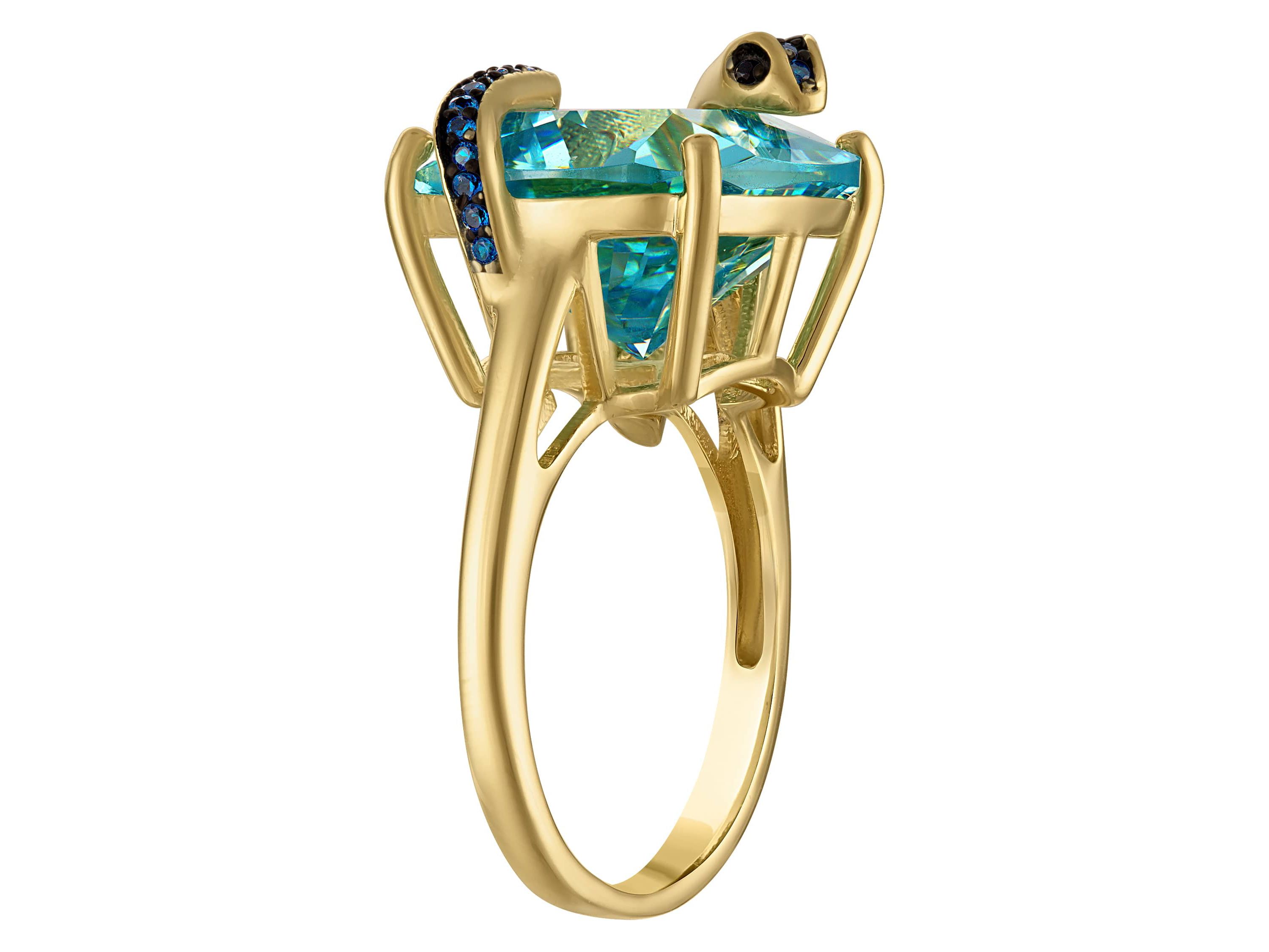Sterling Silver Blue Topaz Snake Ring