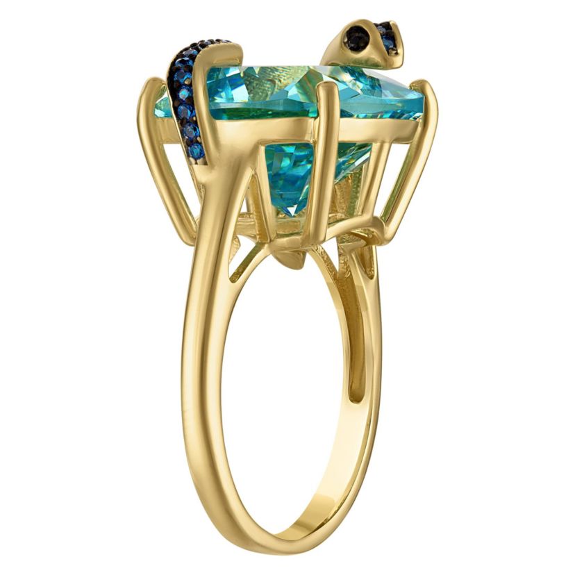 Sterling Silver Blue Topaz Snake Ring