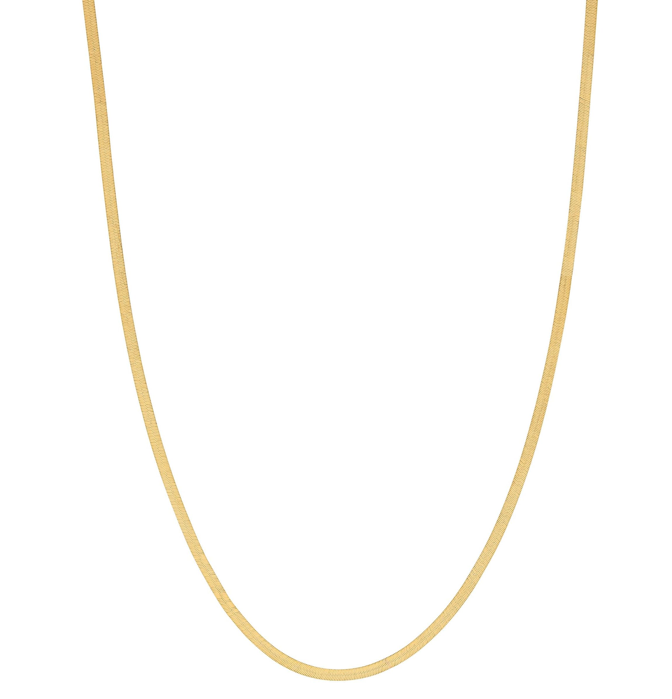10Kt Gold Mens 2.3mm Herringbone Chain Necklace