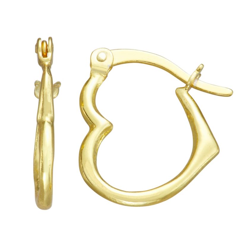 Sterling Silver Heart Hoop Earring