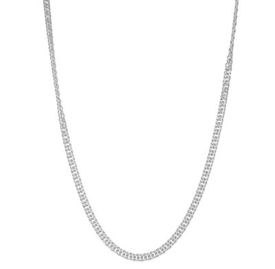 Jordan Blue NYC Sterling Silver Cuban Curb Chain Necklace, White, 18 in