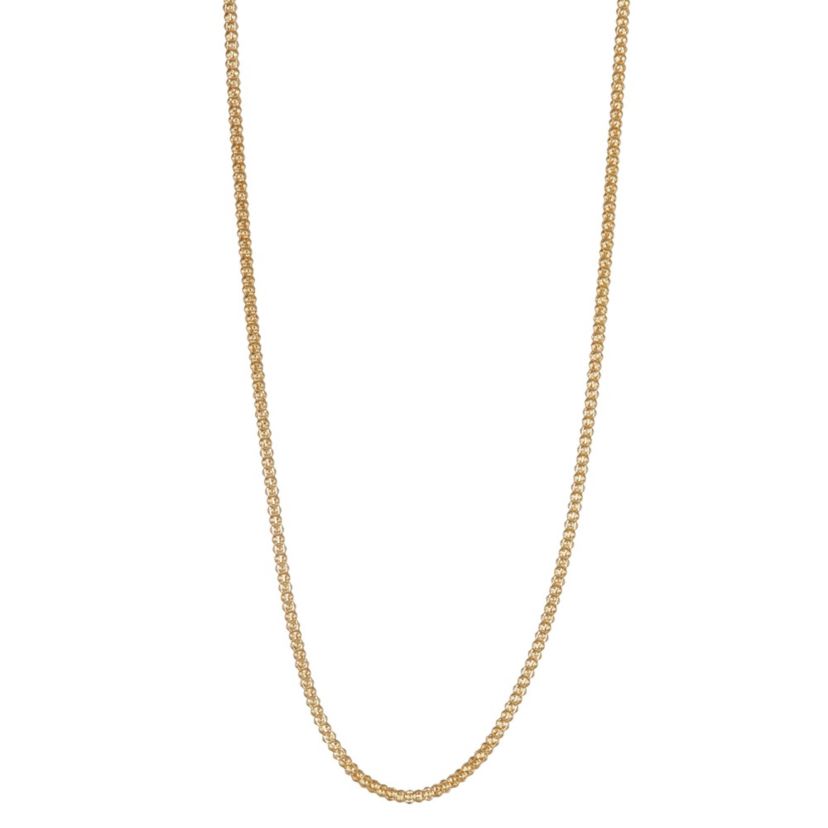14Ktw Gold Mens 2mm Popcorn Chain Necklace