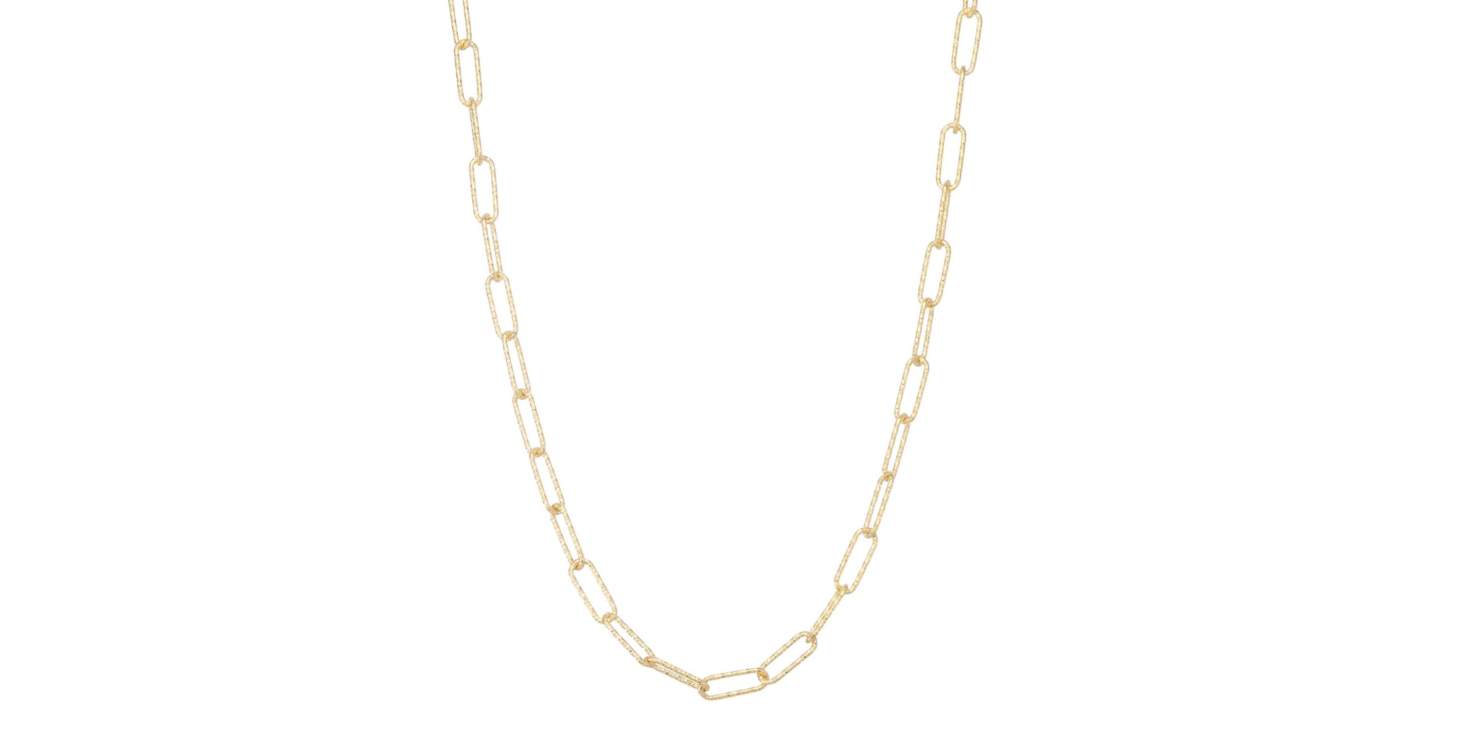 Sterling Silver Italian Diamond Cut Paperclip Chain Necklace