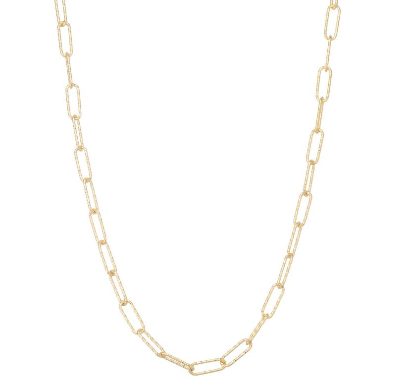 Sterling Silver Italian Diamond Cut Paperclip Chain Necklace