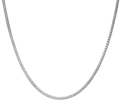 Jordan Blue NYC Sterling Silver Italian Men's Box Chain Necklace, White, 18 in