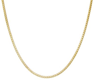 Jordan Blue NYC Sterling Silver Italian Men's Box Chain Necklace, Yellow, 22 in