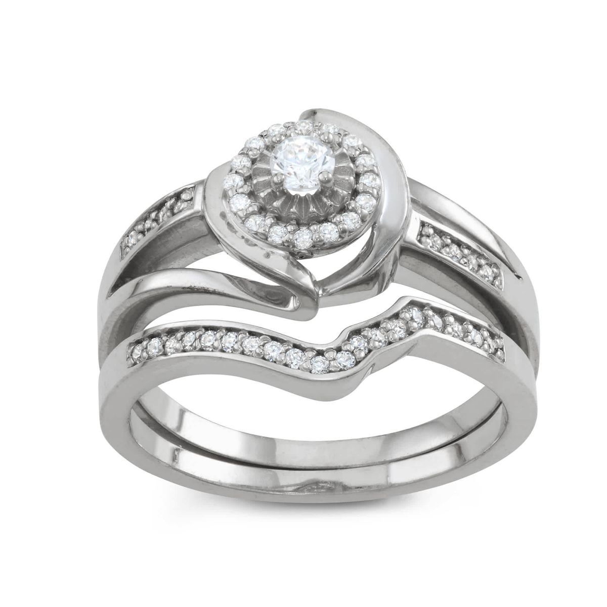 Sterling Silver Diamond Ring