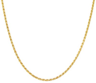 Jordan Blue NYC Sterling Silver 3.75mm Rope Chain Necklace, Yellow, 18 in