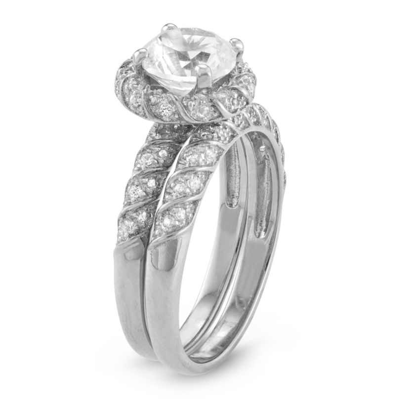 Lab Created Sterling Silver Created White Sapphire 2 Pc Ring