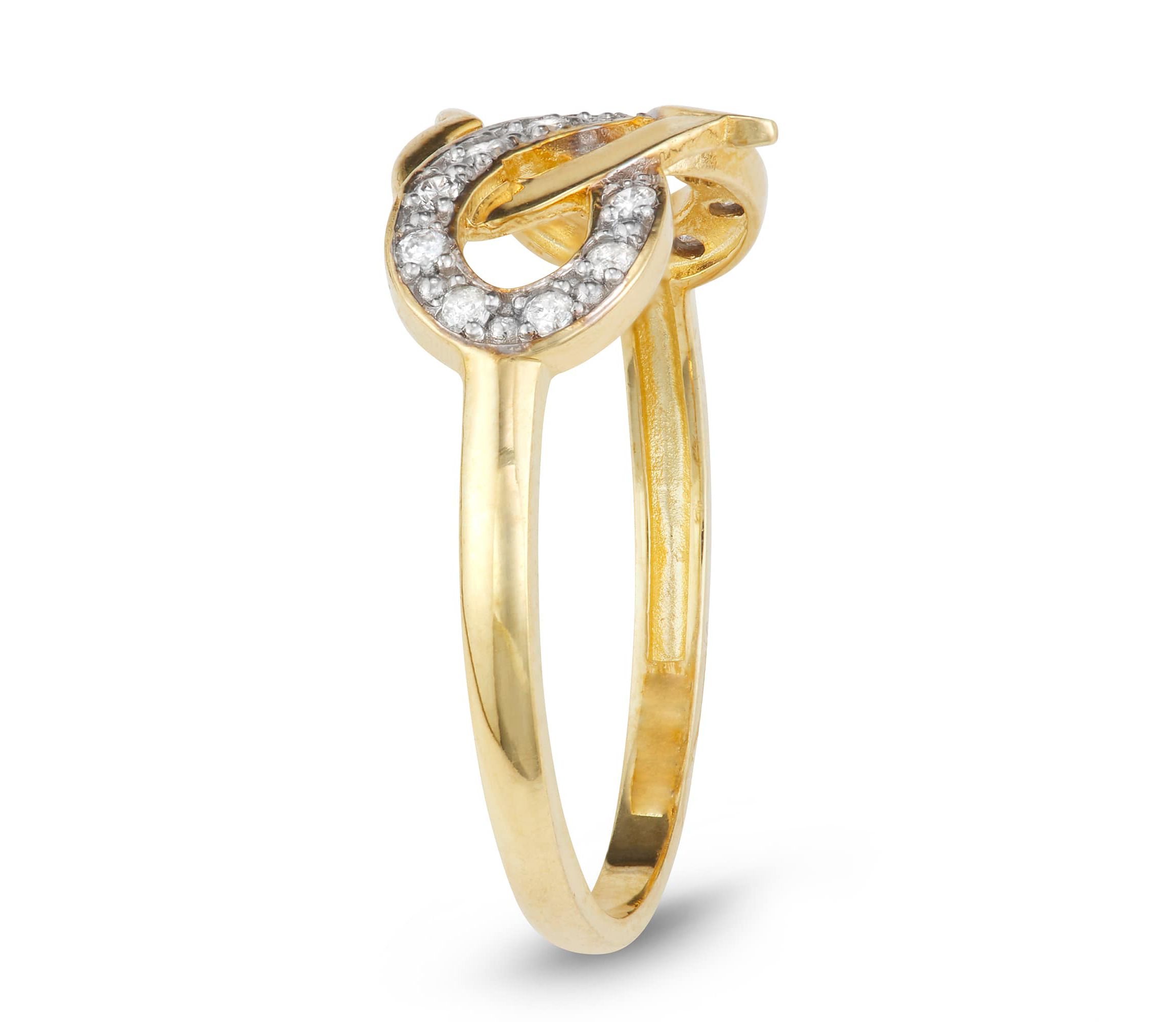 10Kt Gold 1/7 Cttw Diamond Heart Infinity Ring