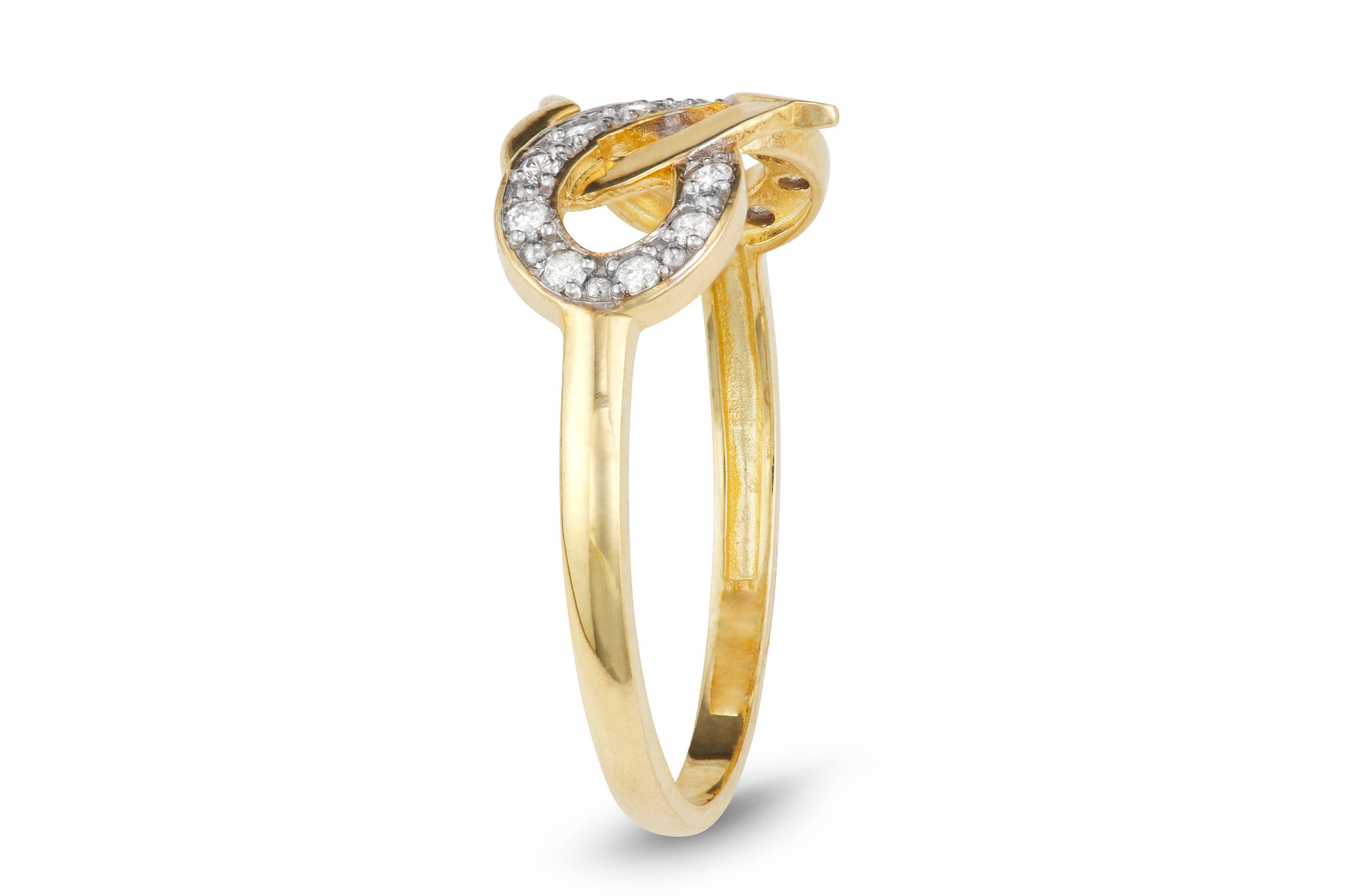 10Kt Gold 1/7 Cttw Diamond Heart Infinity Ring