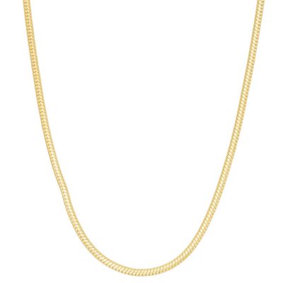 Jordan Blue NYC Sterling Silver 1.6mm Snake Chain Necklace, Yellow, 22 in