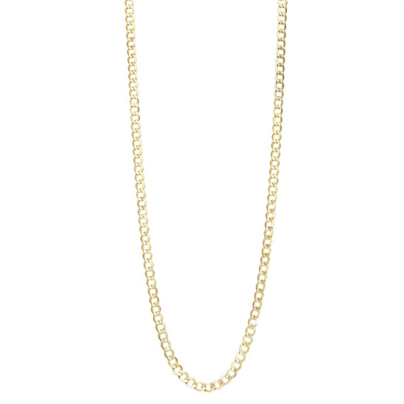 10Kt Gold Mens 4.4mm Curb Chain Necklace