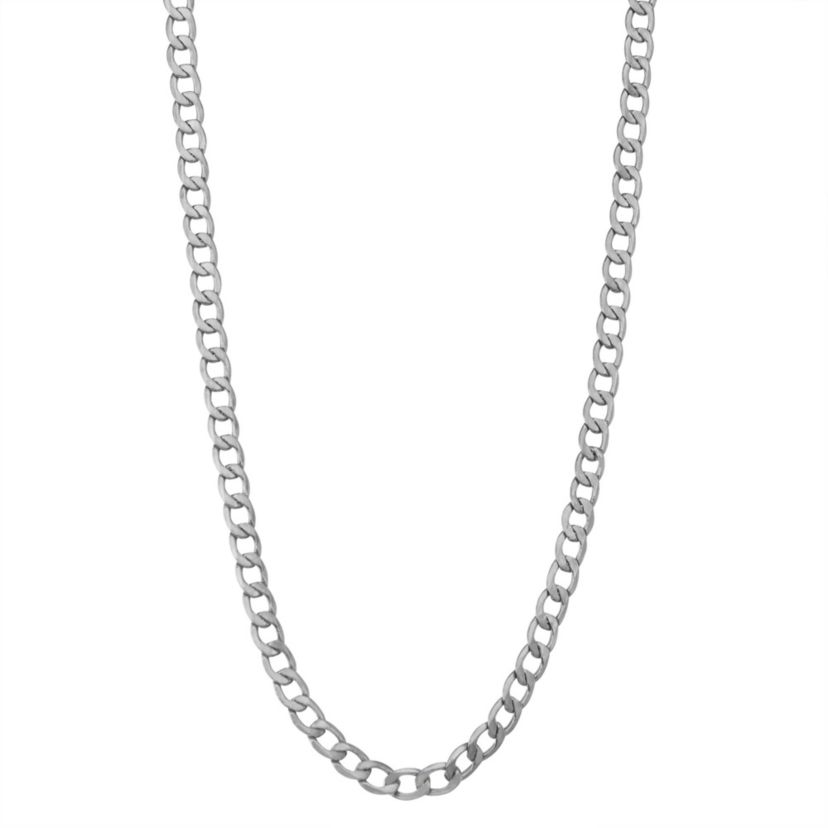 14Kt Gold Mens 5.2mm Curb Chain Necklace