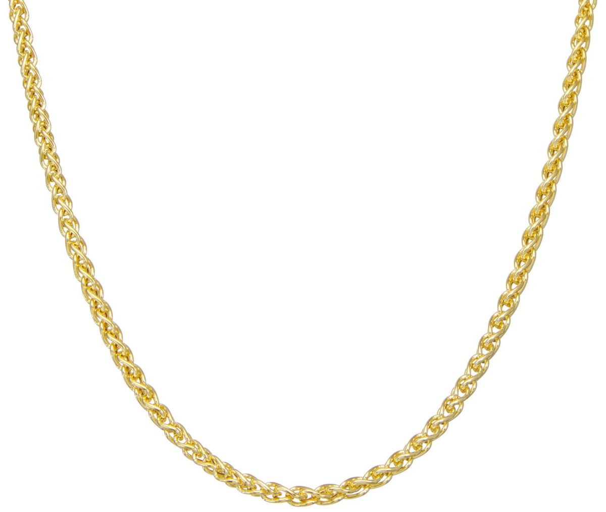 Sterling Silver Italian Mens Wheat Chain Necklace
