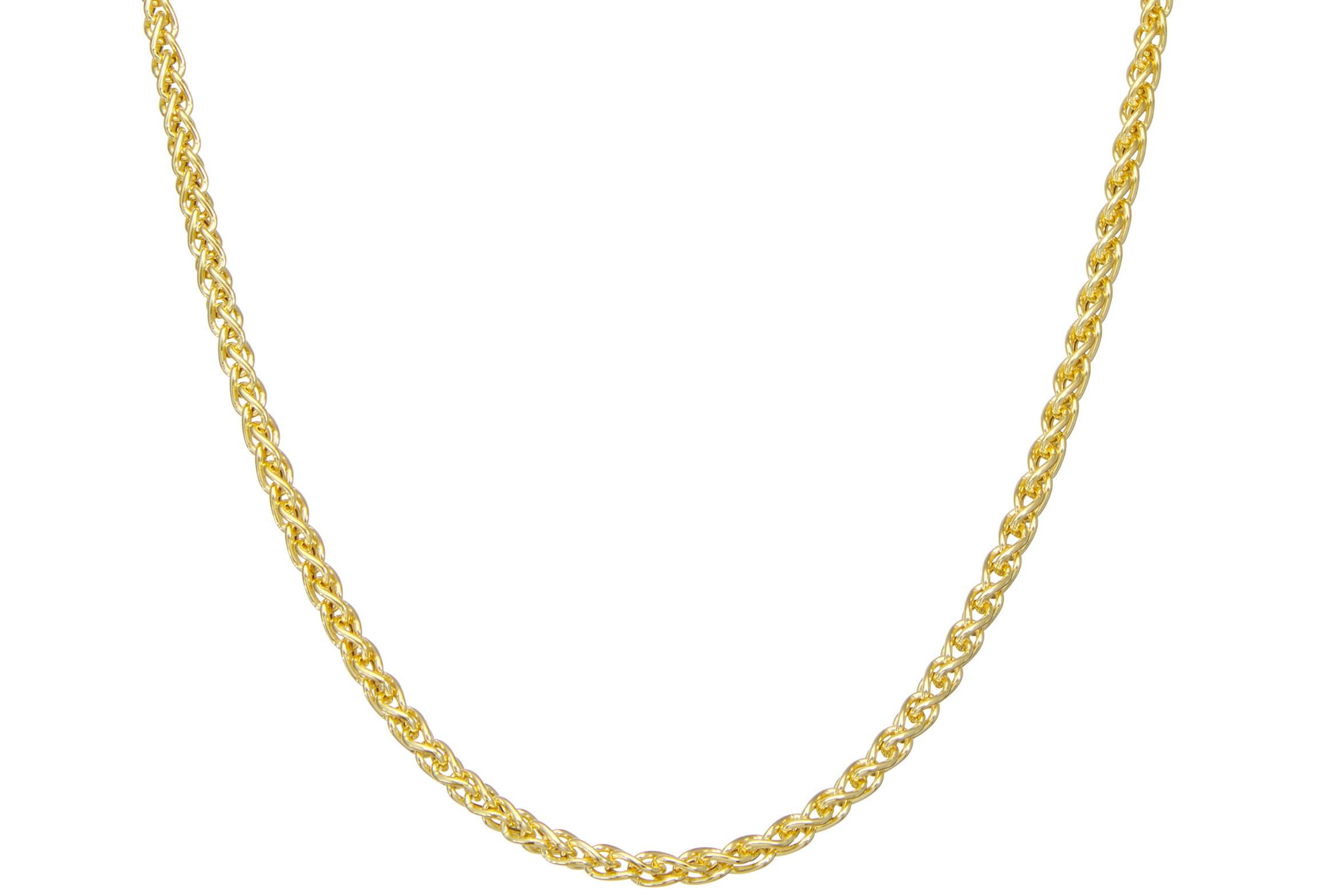Sterling Silver Italian Mens Wheat Chain Necklace