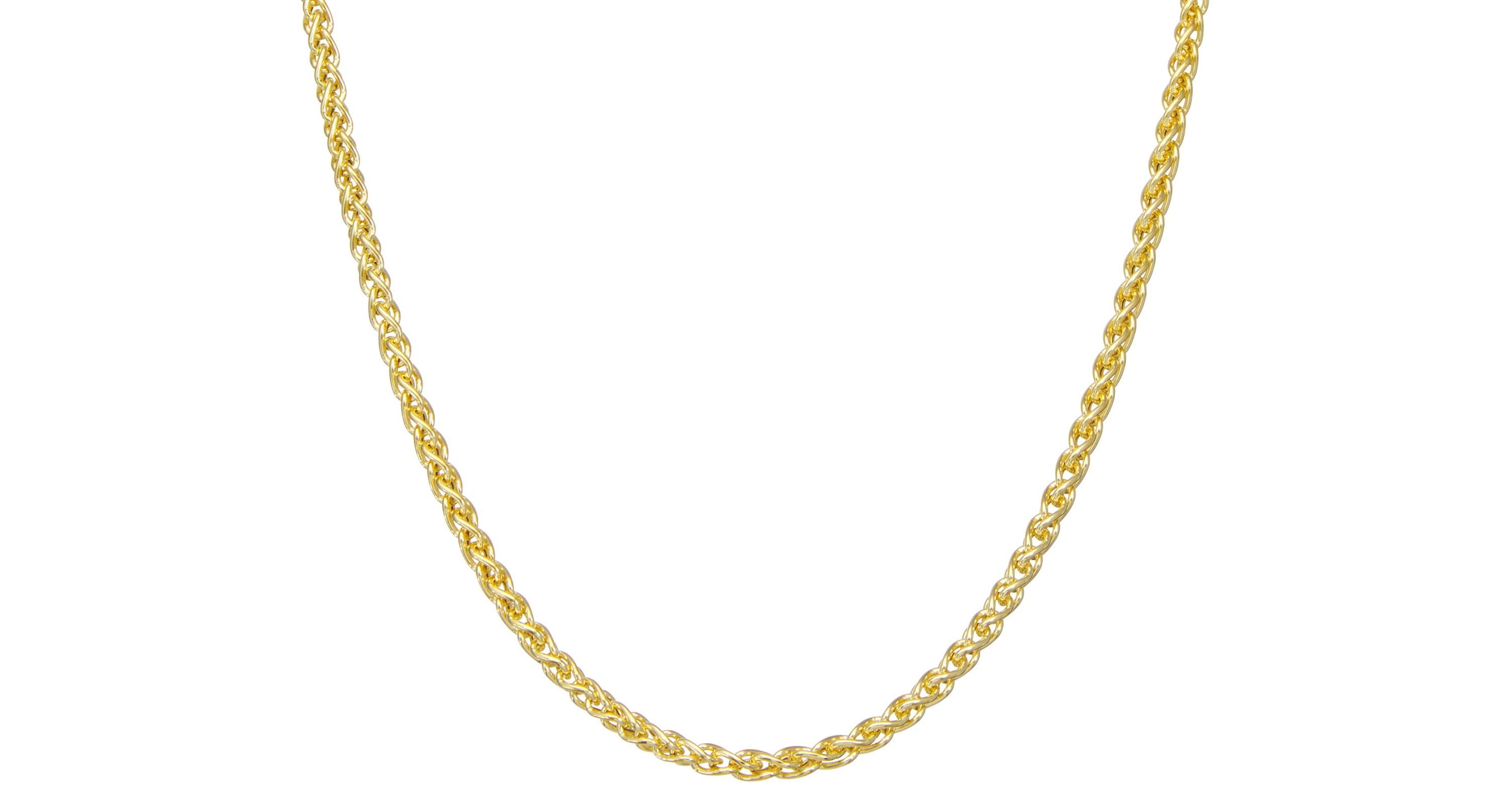 Sterling Silver Italian Mens Wheat Chain Necklace