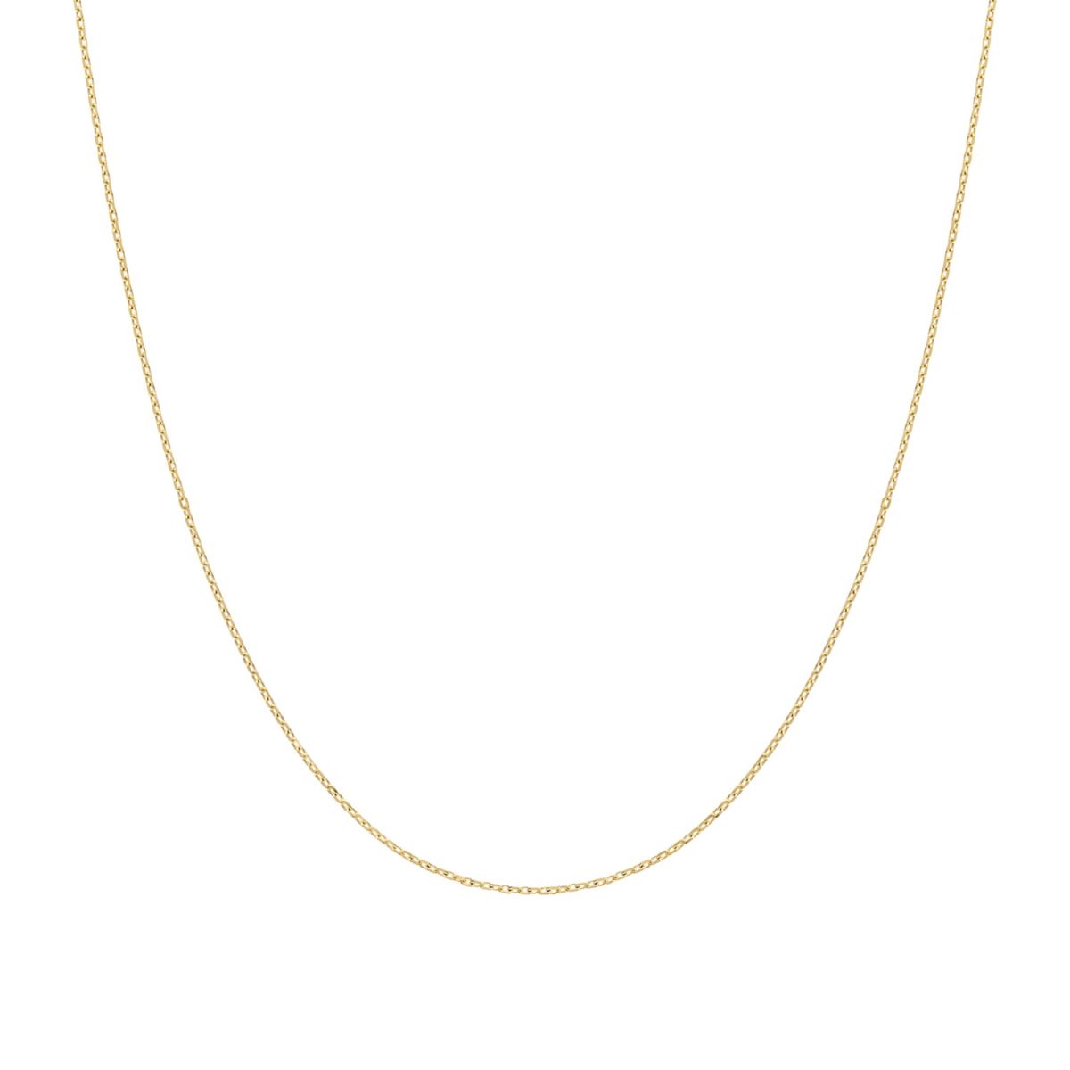 14Kt Gold 0.9mm Cable Pendant Chain Necklace