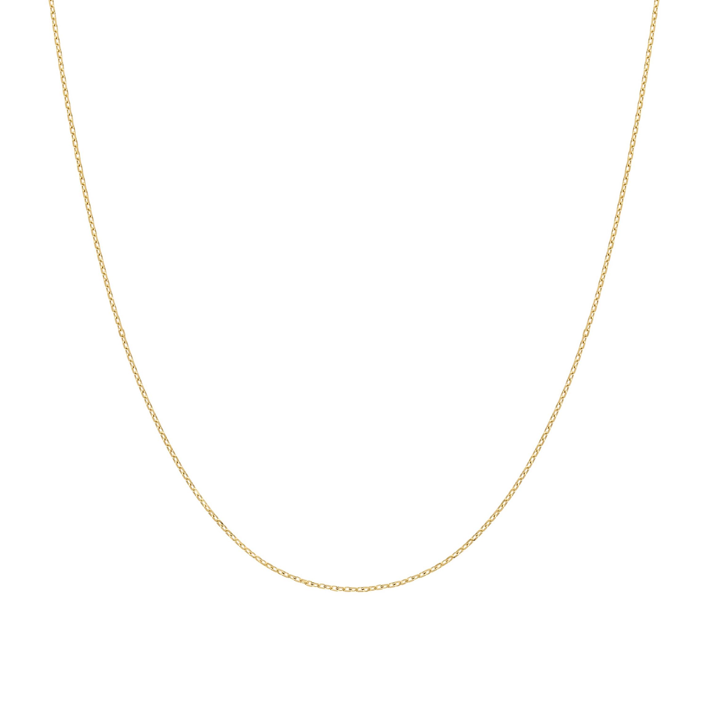 14Kt Gold 0.9mm Cable Pendant Chain Necklace