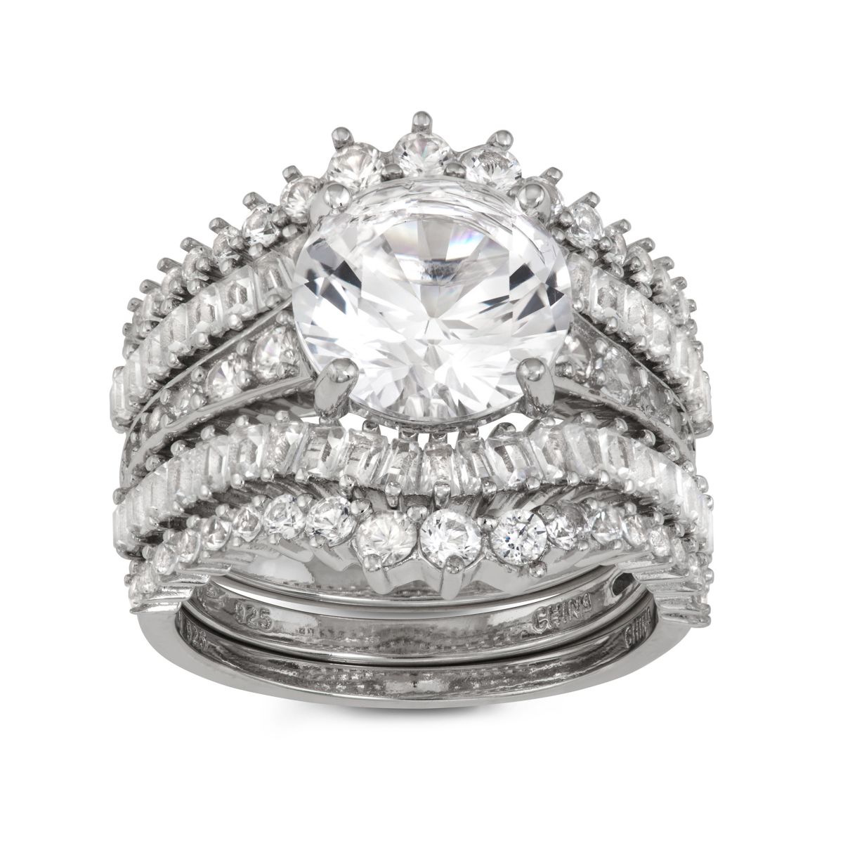 Lab Created Sterling Silver Created White Sapphire 5 Pc Stackable Ring