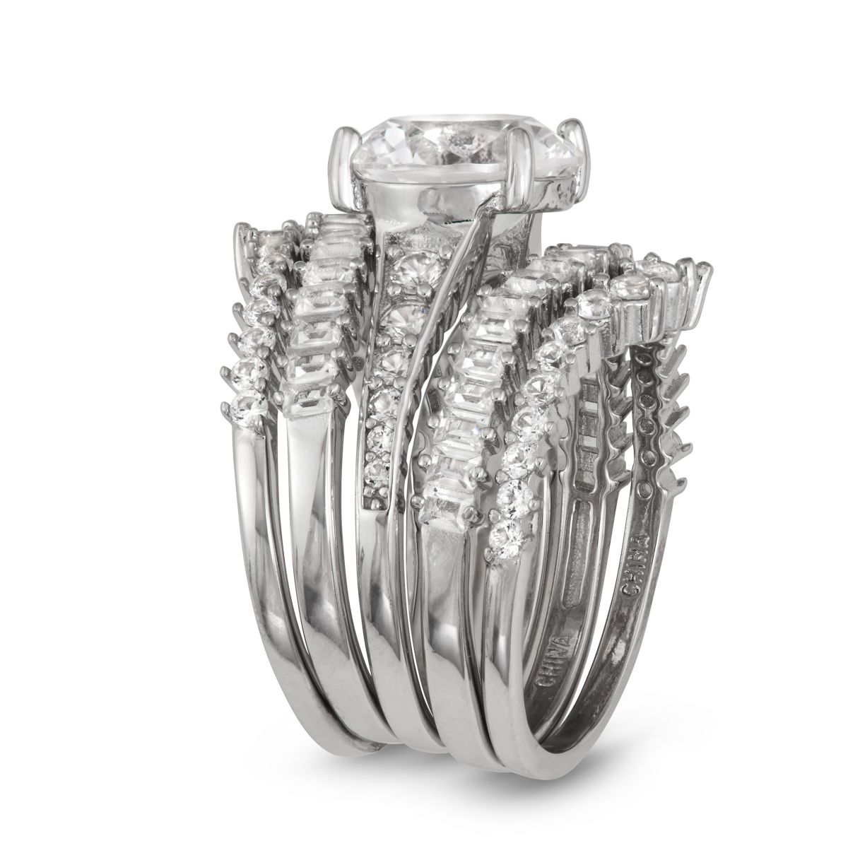 Lab Created Sterling Silver Created White Sapphire 5 Pc Stackable Ring