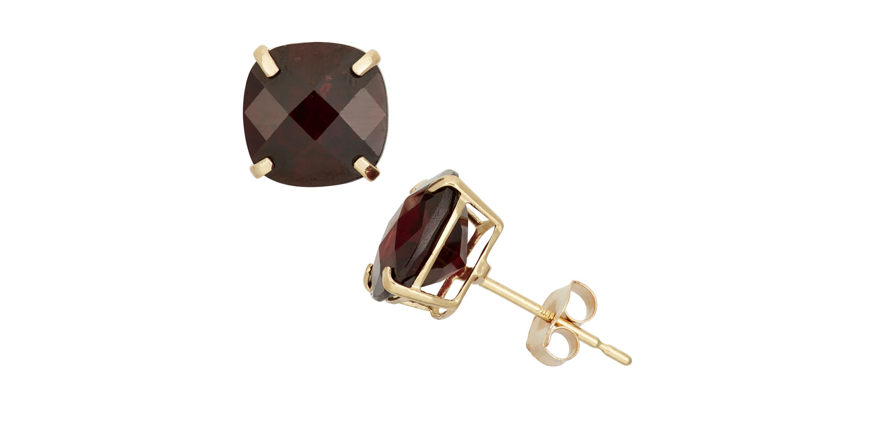Lab Created 10Kt 8X8mm Cushion Createdemerald Stud Earrings