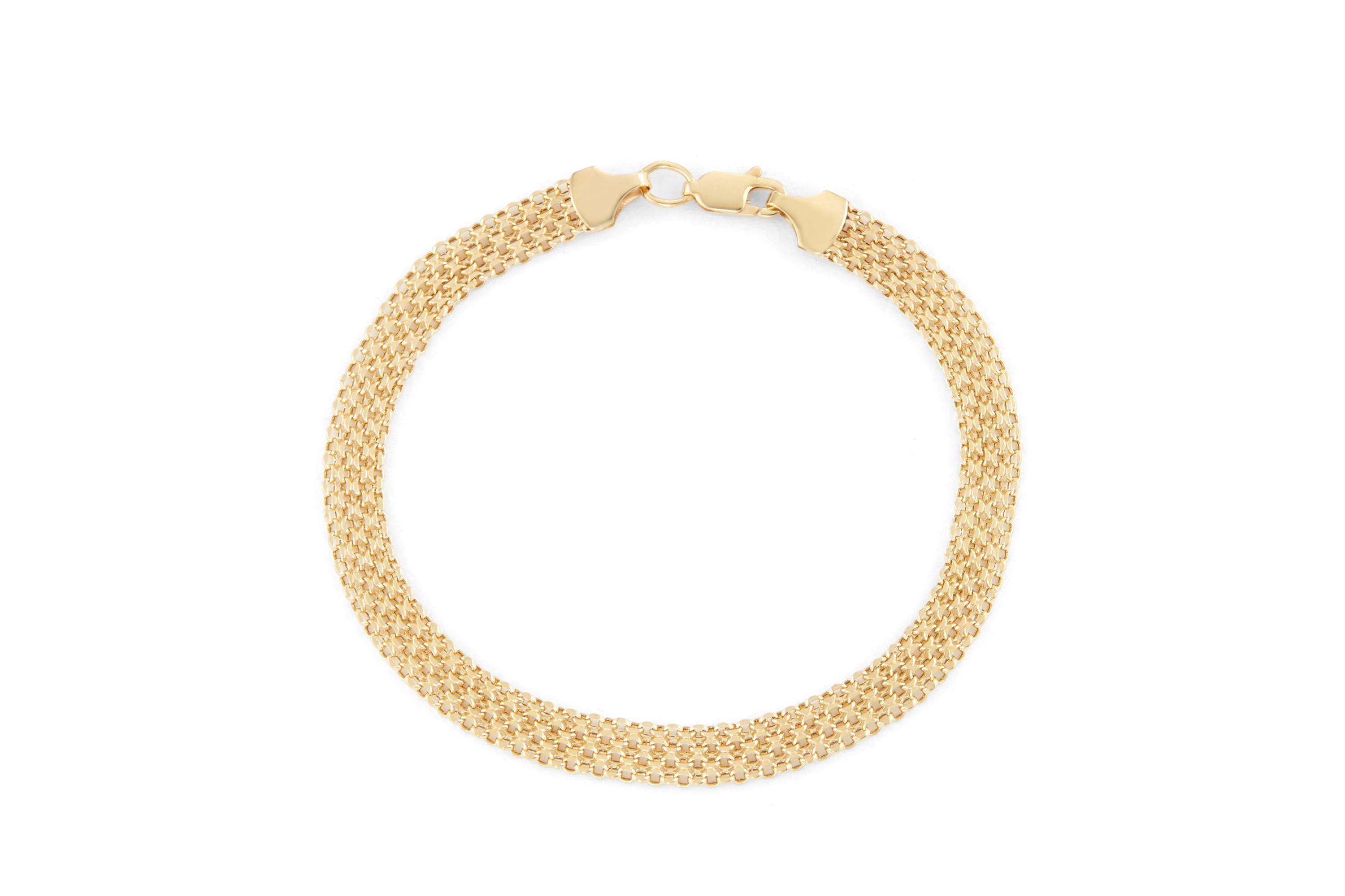 14Kt Gold Bismark Chain Bracelet