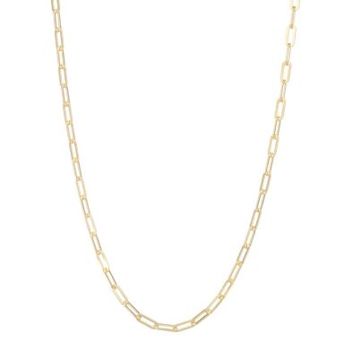 Jordan Blue NYC Sterling Silver Italian Flat Paperclip Chain Necklace