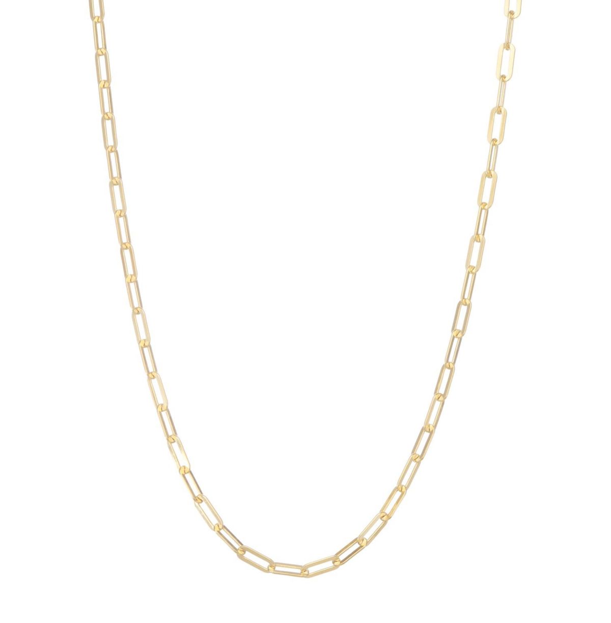 Sterling Silver Italian Flat Paperclip Chain Necklace